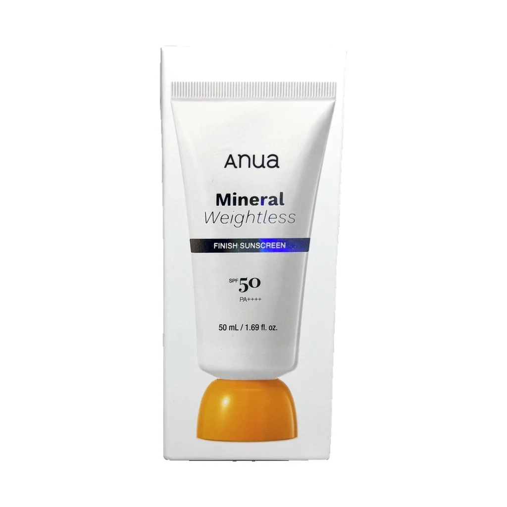 Минеральный солнцезащитный крем с невесомым финишем SPF50 Anua Mineral Weightless Finish Sunscreen 50 мл